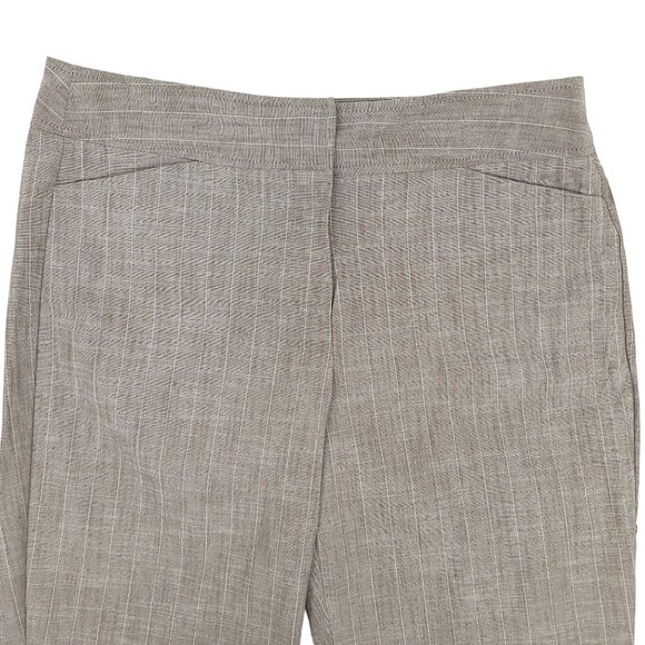 Sharagano Slim Leg Crop Dress Pant Womens Size 6 Career Striped Coco White NEW - Picture 3 of 9